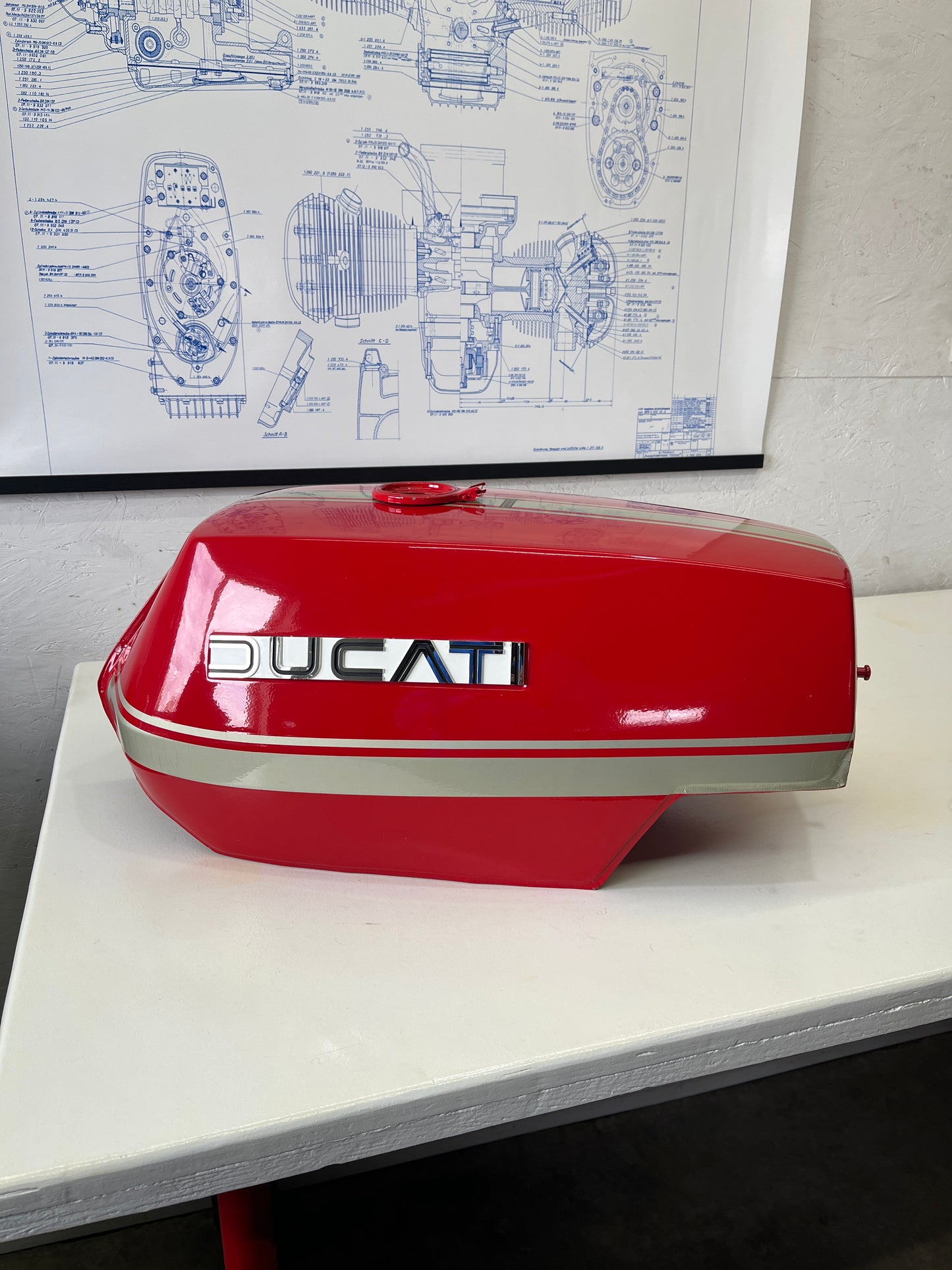 NOS 1974/75 Ducati 860 GT Fuel Tank (RED)