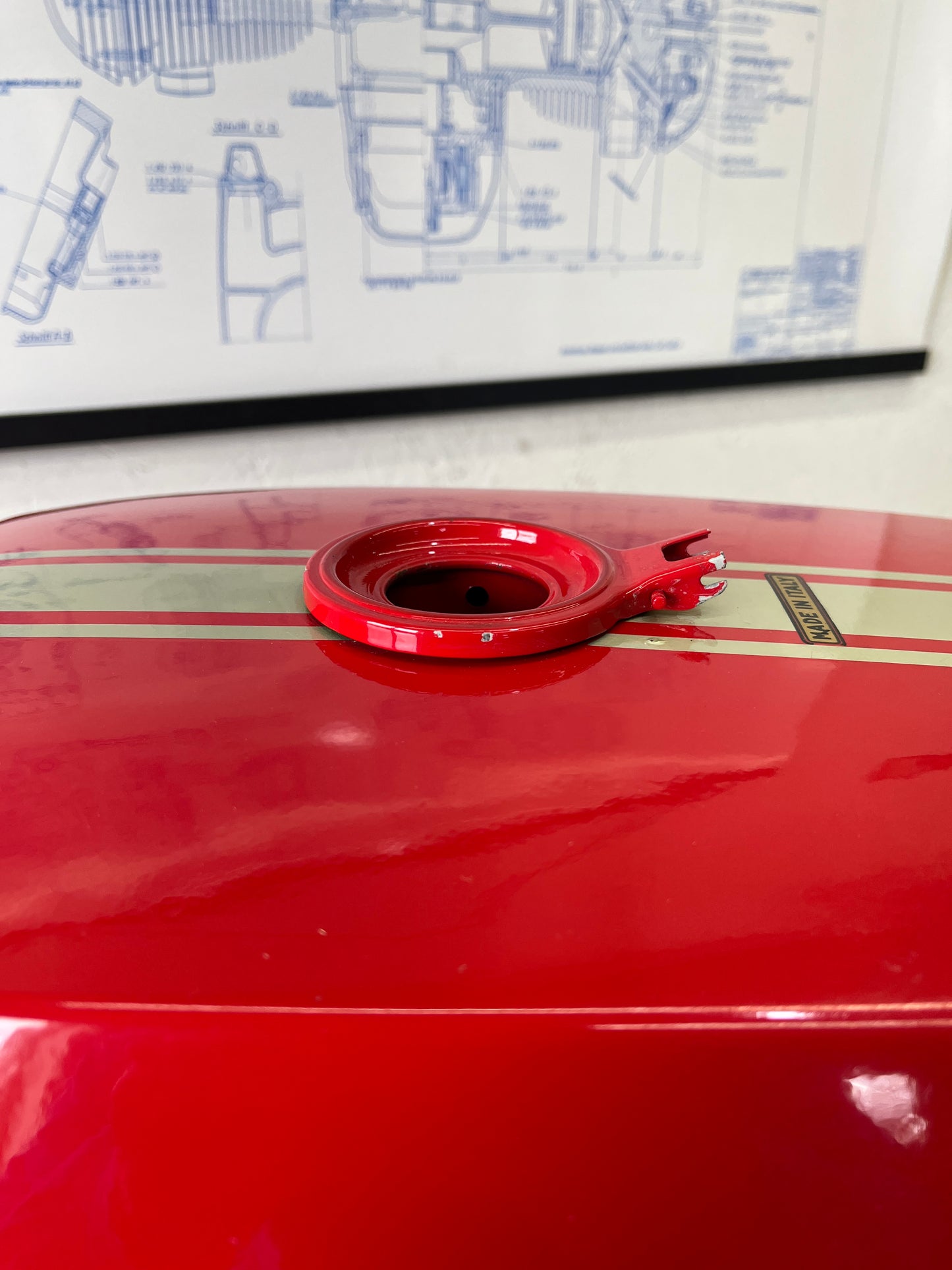 NOS 1974/75 Ducati 860 GT Fuel Tank (RED)
