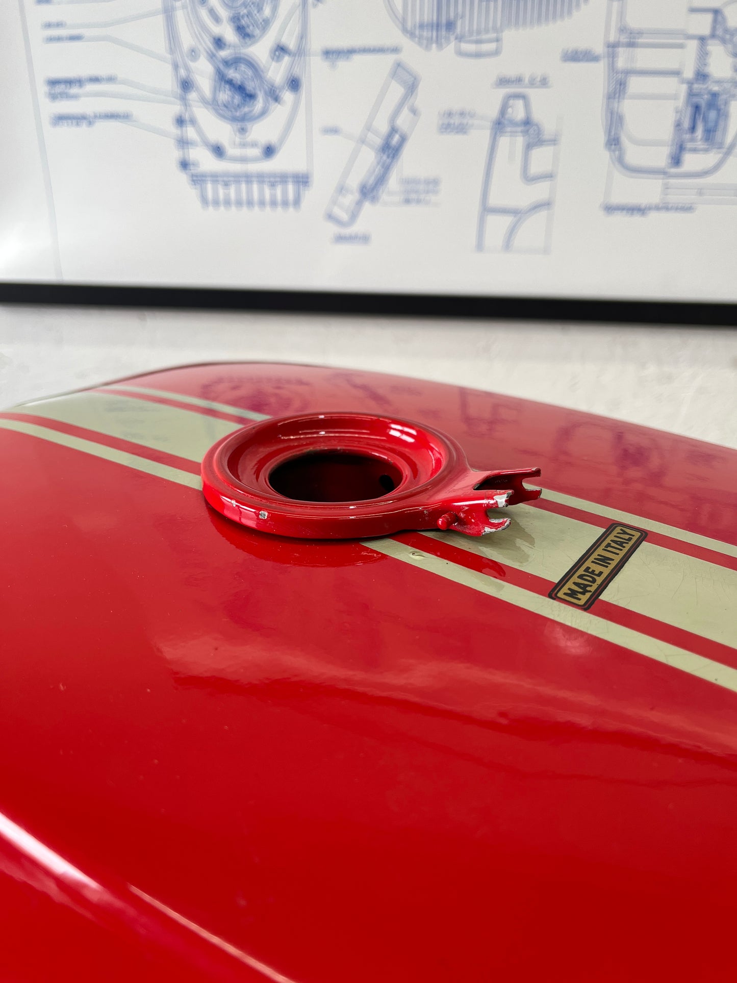 NOS 1974/75 Ducati 860 GT Fuel Tank (RED)