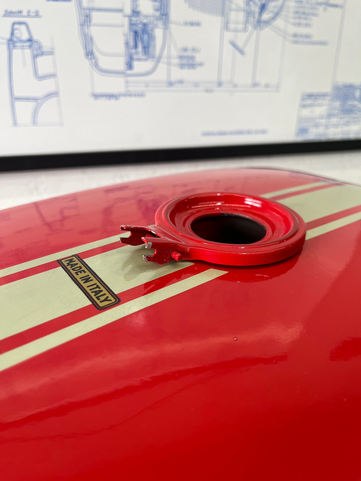 NOS 1974/75 Ducati 860 GT Fuel Tank (RED)